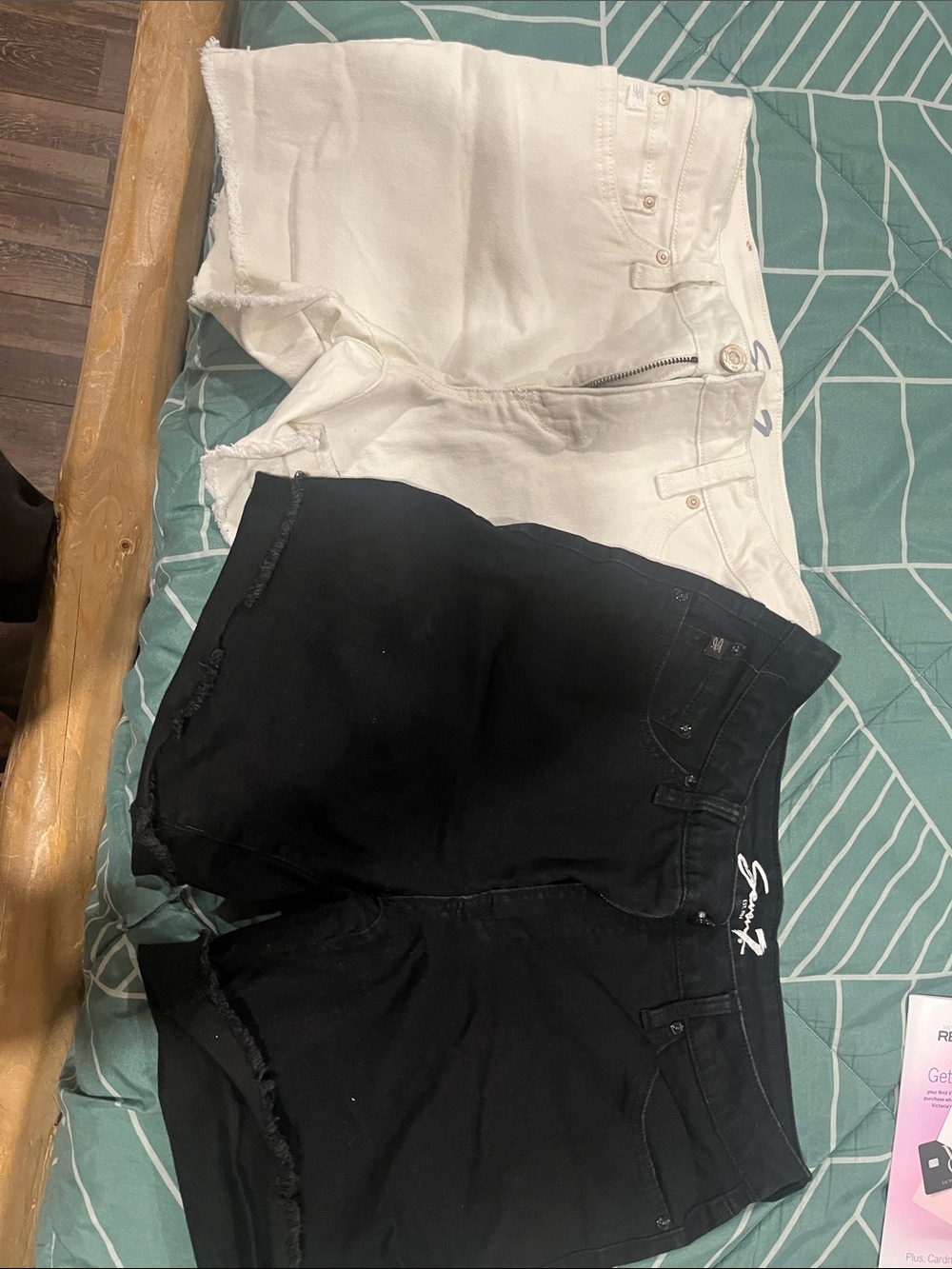 Seven7 White High-Rise Denim Shorts with Branded Waistband